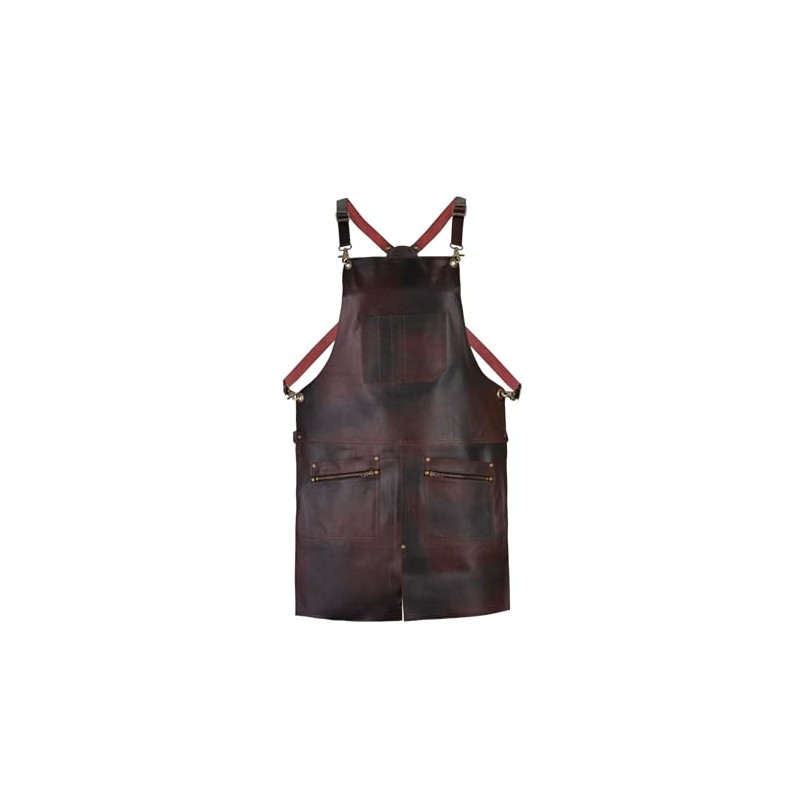 Premium Leather Apron, 2 Zip Pockets & Tool Holder, Split