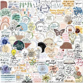 Bible Jesus Sticker Set 100 Pieces Cute Decoration for Car Laptop Skateboard Bicycle Moped Motorcycle Bicycle Computer Suitable for Adults Children