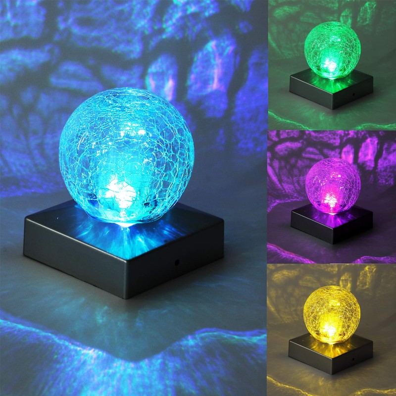 SUNNYPARK Solar Fence Post Cap Light, 4x4, Color Changing, Waterproof,