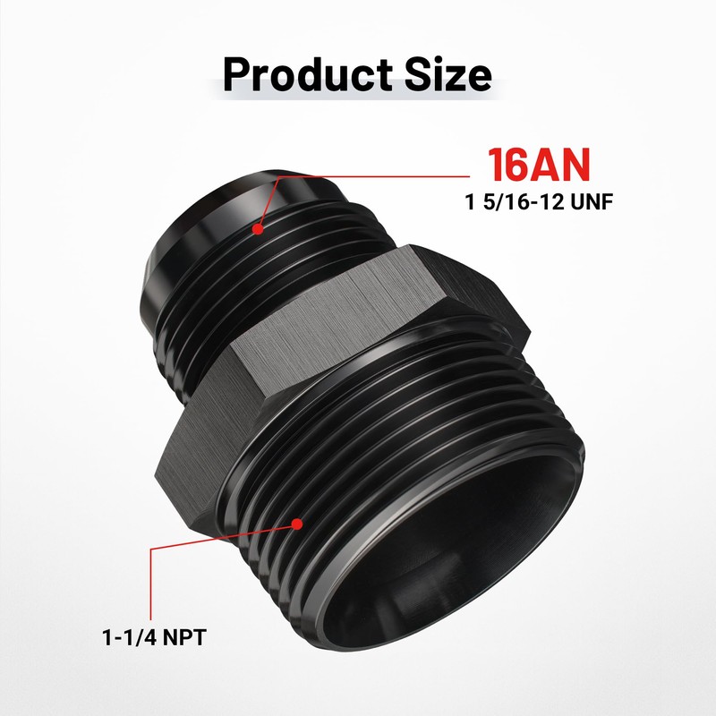 EVIL ENERGY 16AN Male Flare to 1-1/4" NPT Pipe Fitting