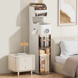 Bathroom floor cabinet, with hidden wheels, with transparent drawer  , kitchen set,  bathroom organizer, Bathroom storage Cabinet Toilet Racks Pet Smooth Installation Springtok - quantity: 1pc