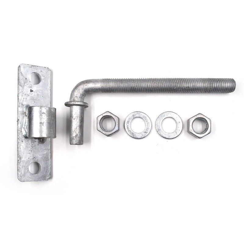 (4 Pack) 6'' J-Bolt Post Hinge, Heavy Duty Galvanized Gate