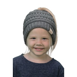 Funky Junque - Gorro de cola de caballo para niños, Gris jaspeado, Talla única