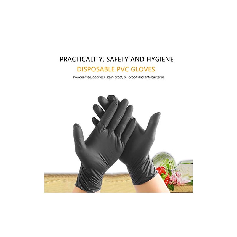 NITRAS Medical 8320 BLACK WAVE Nitrile Disposable Gloves, Black, Size