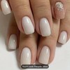 24pcs Milky White Fake Nails, Pure Color Medium Length Press