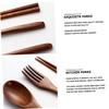 Ciieeo 1set Cutlery Set Brown Tableware with Spoons Forks Chopsticks
