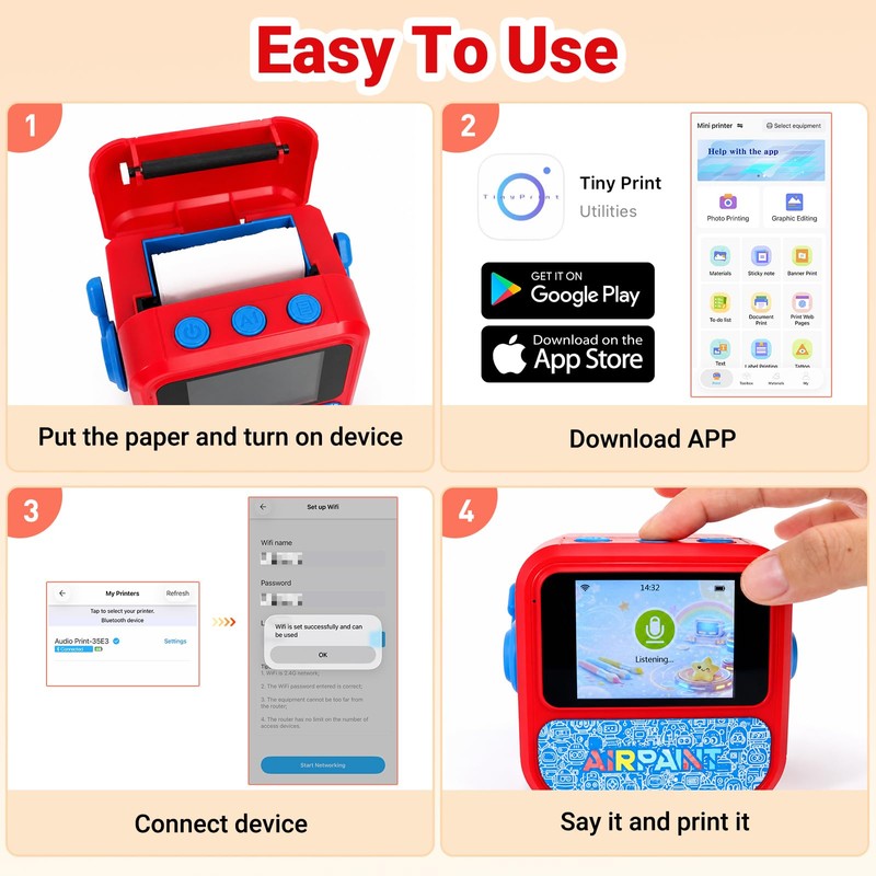 FamilyKit AI Voice Sticker Printer - Smart Thermal Sticker Maker