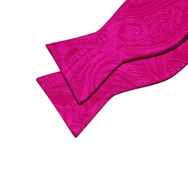 Barry.Wang Hot Pink Bow Tie and Lapel Pin Set Mens