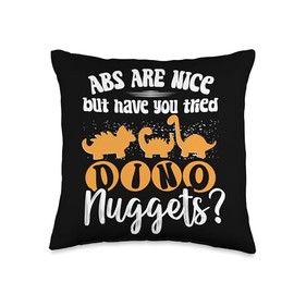 Dino Nuggets Enthusiast Dinosaur Chicken Delight Dino Nugs Throw Pillow