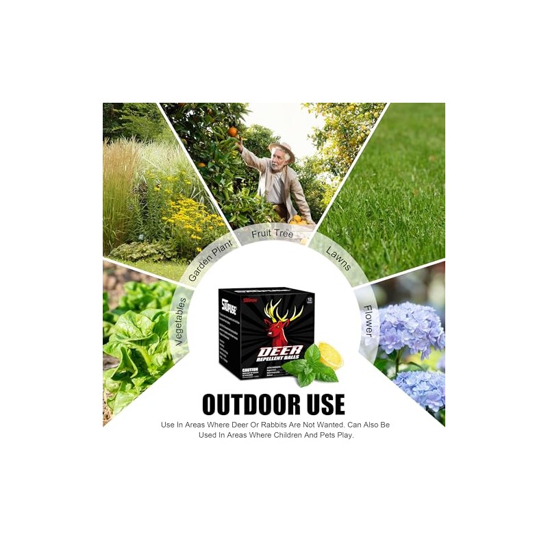 Deer Repellent for Garden, Rabbit Repellent Outdoor, Deer Deterrent for