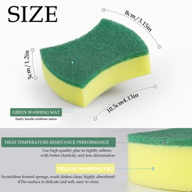 24-Pack Cleaning Sponges, High-Density Kitchen Sponge for Washing Up, Dual-Sided Dish Sponges with Non-Scratch Design, 10.5x8x3 cm (4.1x3.1x1.2 in) for Kitchen & Commercial Use