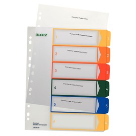 Leitz A4+ 1 to 6 Printable Dividers - Multicolour