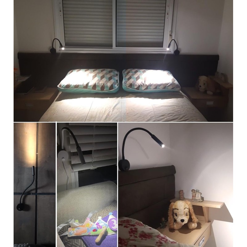 LEDSONLINE 2 Pack Corded Wall Mount Lamp Reading Wall Light