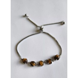 Unbranded Tiger's Eye & Brass Bolo Bracelet