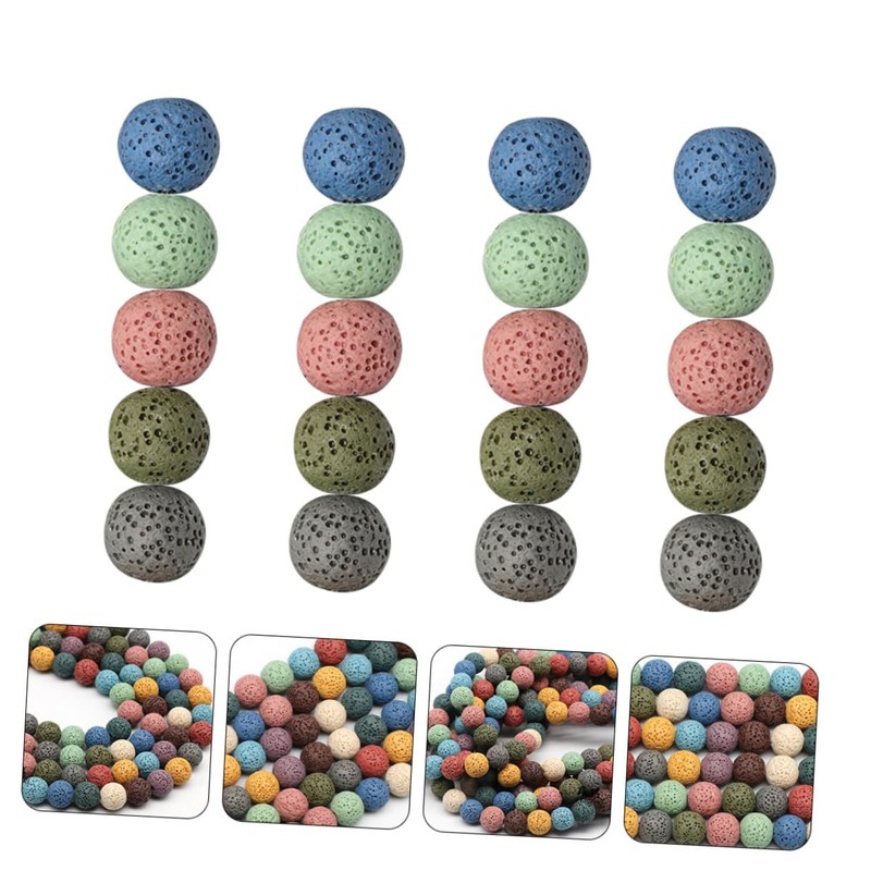 jojofuny 40pcs Volcanic Loose Beads Spacer Beads for DIY Jewelry
