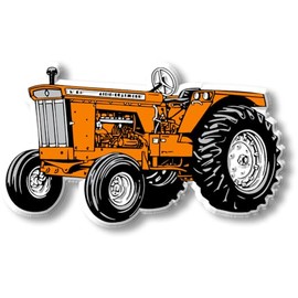 Orange with Wide Front Tractor Magnet by Classic Magnets, Collectible Souvenirs Made in The USA