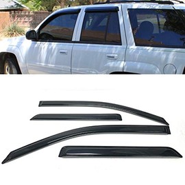 For 2002-2009 Chevy TrailBlazer / 2004-2006 GMC Envoy XUV 4 Pcs Smoke Window Sun Rain Visor Vent Guard Deflector Shade Set