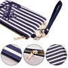 PU Leather Anchor Purse, 8.5"x5.0" Wristlet Bag Zip Coin Pouch
