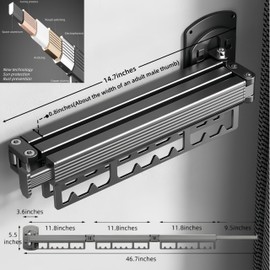 Puixieom Clothes Drying Rack Wall Mounted, Laundry Hanger Dryer Rack, Laundry Rack, Wall Mounted Clothes Rack, Laundry Room Hanging Rack(Foldable/High-Bearing/Never Fall Off/Third Generation)