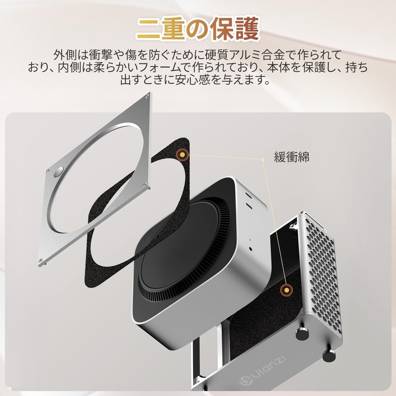 Ulanzi Mac mini M4/M4 Pro Chassis Case, Vertical Computer Case