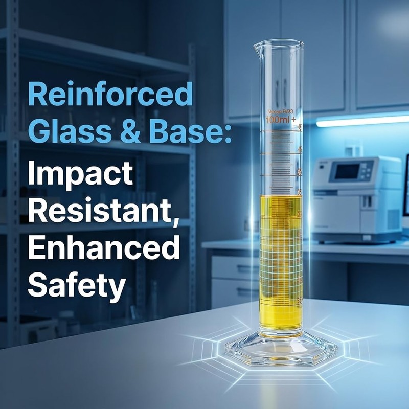 RPS-IND 2-Pack 100ml Graduated Cylinder, Borosilicate Glass
