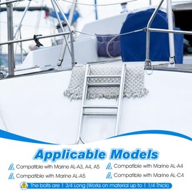Otoolling 4 Pack Boat Dock Ladder Kit Compatible with Marine LHW-LAK AL-A3 AL-A4 AL-A5 & AL-C4 Pontoon Boat and Dock Ladders, Ship Parts and Accessories, Marine Hardware Part, Rust-Proof