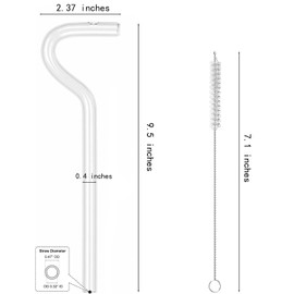 （4straw+2cleaningbrush） can be Used Repeatedly Original Glass Drinking Straw, Flute Style Design for Engaging Lips Horizontally, Anti-Wrinkle.