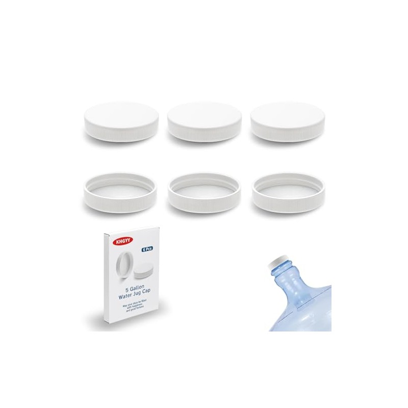6 Pcs 53mm Threaded/Screw-On Caps for 3 and 5 Gallon