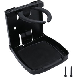 Portavasos ajustable de acero inoxidable 304, soporte de vasos plegables para coche, hogar, camiones, caravanas, barcos, caravanas, yates (negro)