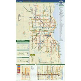 Historic Pictoric Map : Milwaukee County, Wisconsin 2008, Milwaukee County Transit Guide, Antique Vintage Reproduction : 16in x 24in