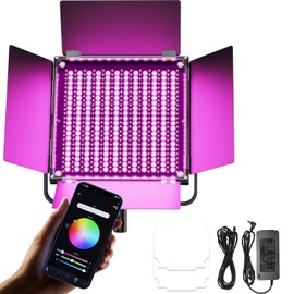Photography Light 45W RGB Led Panel Color Studio Lights Video Recording with APP Control Reflector Video Lighting for YouTube Studio 2600k-10000k CRI 97+ HSI 360Full