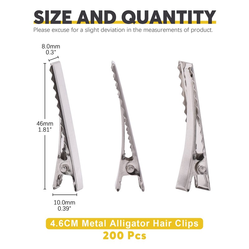 Mardatt - 200 pinzas para el pelo de cocodrilo de