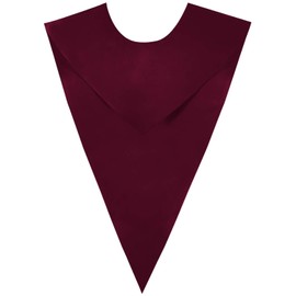 IvyRobes Unisex V Shape Choir Stole in Solid Color, Maroon, One Size