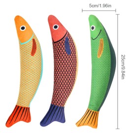 SSKHE Catnip Toy, 3PCS Cat Chew Toys, Bite Resistant Catnip Toys with Bell Inside, Plush Cartoon Kitten Teething Interactive Toy