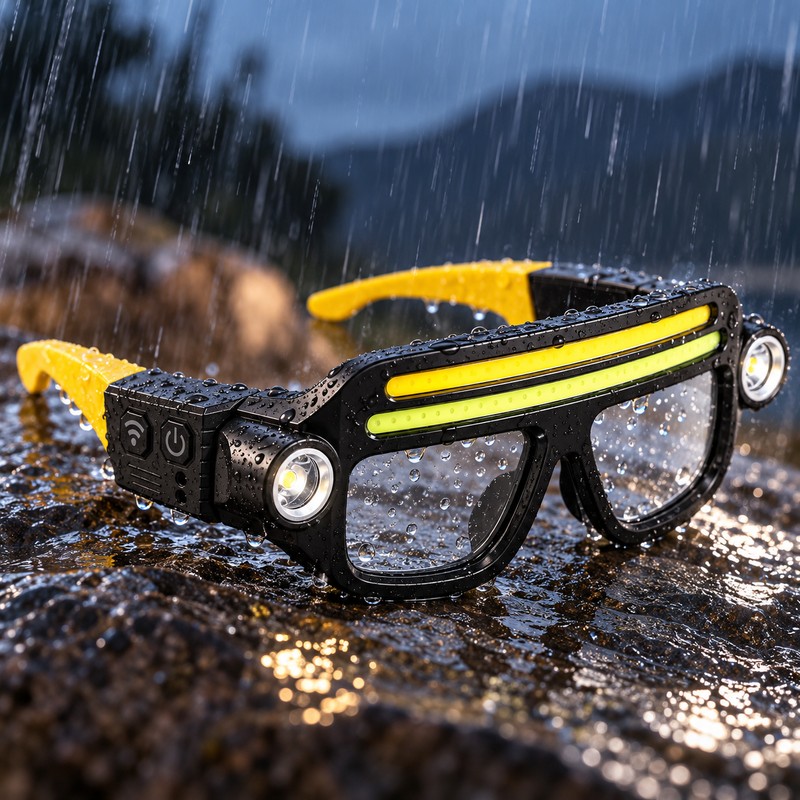 Rechargeable LED Light Glasses for Hands-Free Work – Motion Sensor,