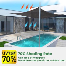 70% Shade Cloth, 14FTx20FT HDPE Mesh Tarp with Reinforced Grommets, Outdoor Sun Shade Net for Greenhouse, , Garden, Pergola, Patio, Chicken Coop (14FT*20FT) - Colour: 14FT*20FT