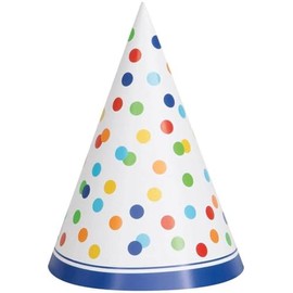 Vibrant Rainbow Polka Dots - Sombreros de fiesta (paquete de 8) - Calidad premium y diseño llamativo, perfecto para celebraciones