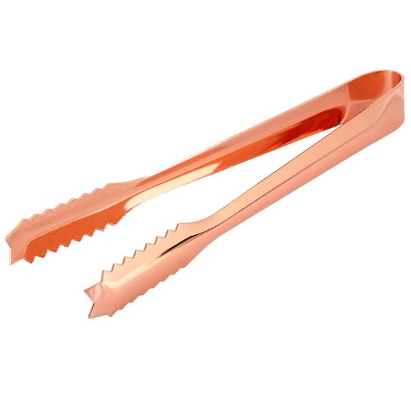 Ice Cube Tongs, Stainless Steel Sugar Tongs, Salad Tongs, Pastry Tongs, Food Tongs, Ice Clip with Handle for Picking Ice, Ingredients, Cakes and Pastries (Copper)