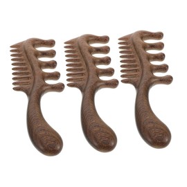 Beavorty Wooden Scalp Brush 3pcs Set Wide Tooth Wooden Comb for Scalp Massage Detangle Hair Tool Meridian Stimulation for Home Professional