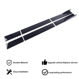6PCS 78.7inch/2m Universal Car Side Skirts,Black Extension Splitter Lip Pair Side Skirt Body Kit Splitters Diffuser Fit Most Car
