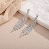 Xerling Boho Chandelier Tassel Earrings Sparkling Silver Rhinestone Fringe Bridal