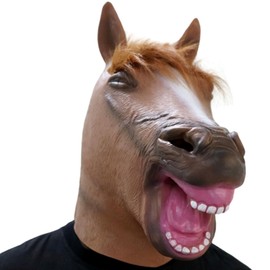 Gwezmxs Horse Mask, Latex Animal Masks Adult for Carnival/Halloween Costume Party, Fun & Fun, Brown