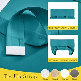 NICETOWN Blackout French Door Blinds, Privacy Window Curtains Thermal Insulated Tricia Door Shades for Patio/Carport/Balcony Doorway, W26 x L72 inch, 1 Panel, Peacock Teal