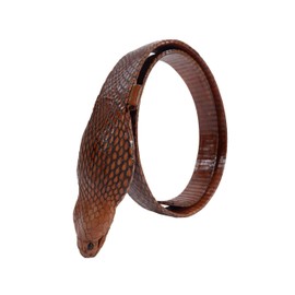 Pelgio Genuine Cobra Snake Skin with Head Belt 46" Long (Tan Brown)