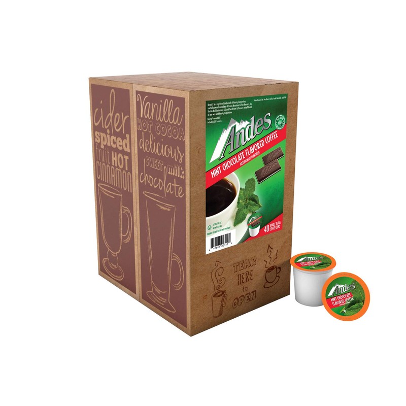 Andes Mints Chocolate Mint Flavored Coffee Pods, Compatible with K