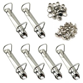 2 Ring Binder Mechanism, Pack of 6 D-shaped Metal Clip, 2 Ring Binder Replacement, Metal Clip Ring Binder for Paper Storage, Folders, Planners, Accessories