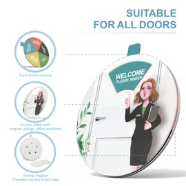 Office Door Sign, Please Do Not Disturb Sign, Please Knock Sign, Not In The Office Sign, Walk In And In A Meeting Sign, Perfect Partner for Home Office, Office and Cabin (Assistant)