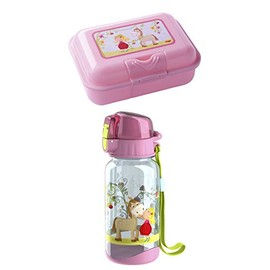 Haba Drinking Bottle 304485 and Lunch Box 300391 Set with Vicky & Pirli Horse Motif