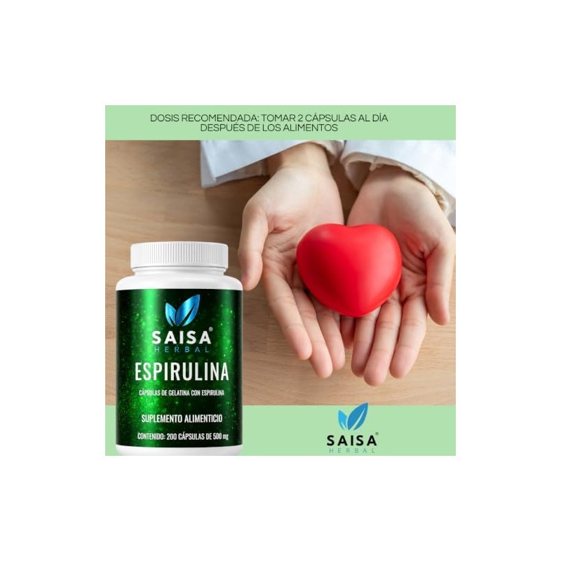Alga Spirulina 100 Pura Bolsa Con 200 Cápsulas.