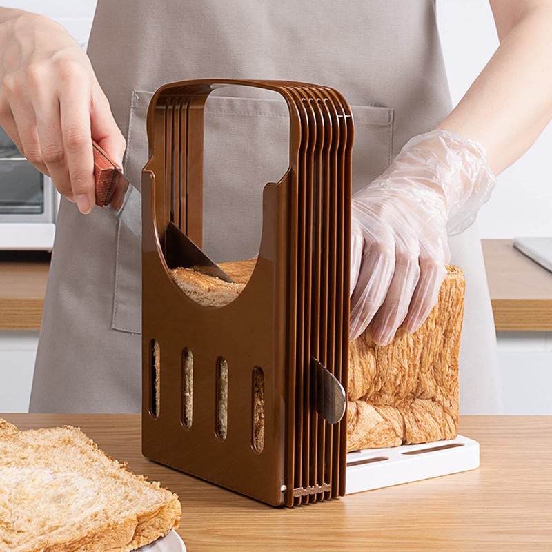 Bread Slicer, Manual Folding Bread Slicer, Foldable Adjustable Bread Cutter